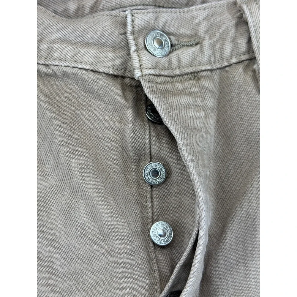 Levis 501 Original Fit Mens Jeans Tan Khaki Button Fly‎ Straight Leg 33x32